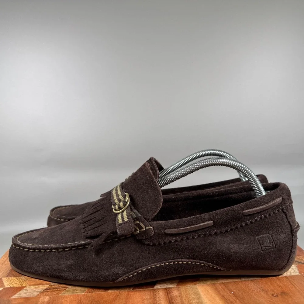 Sperry Top-Sider Mens 10.5M Brown Suede Kiltie‎ Tassel Driving Loafers